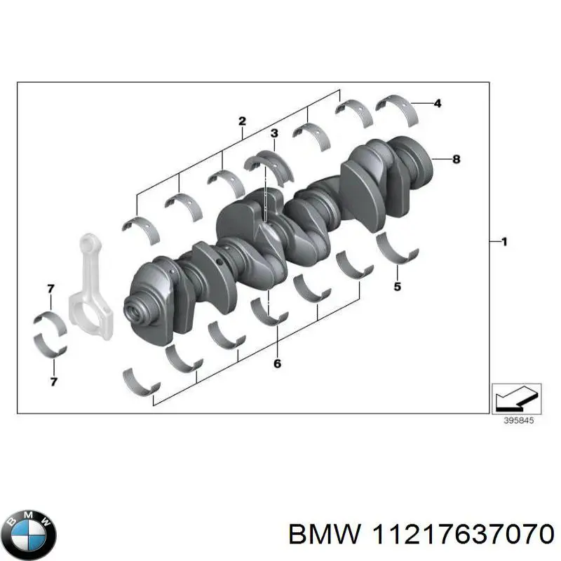 11217637070 BMW Комплект підшипників ковзання коленвалу