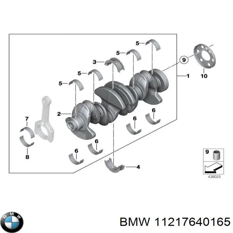 Колінвал двигуна 11217640165 BMW