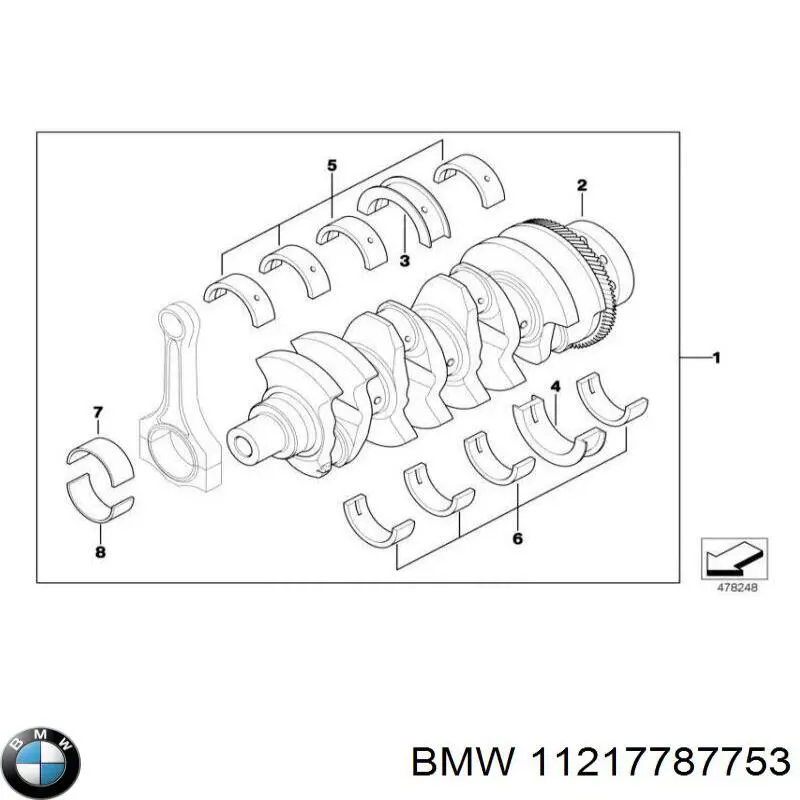 11217787753 BMW Комплект підшипників ковзання коленвалу