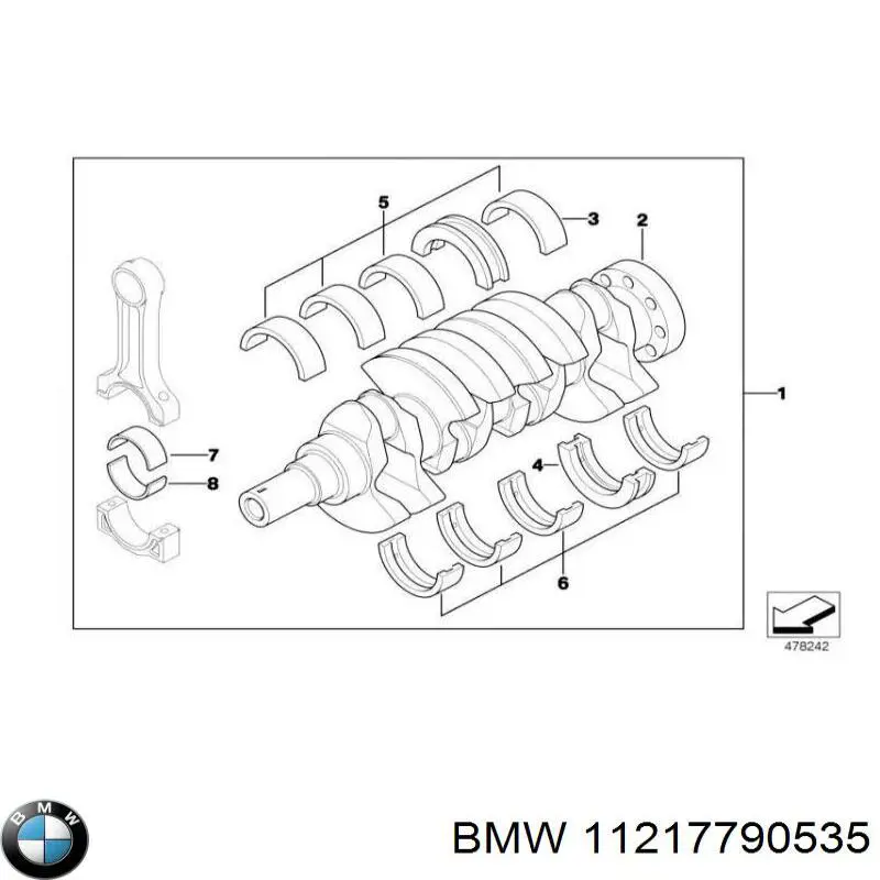 11217790535 BMW Колінвал двигуна
