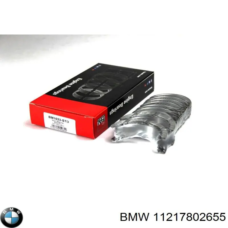 11217802655 BMW вкладиші колінвала, корінні, комплект, стандарт (std)