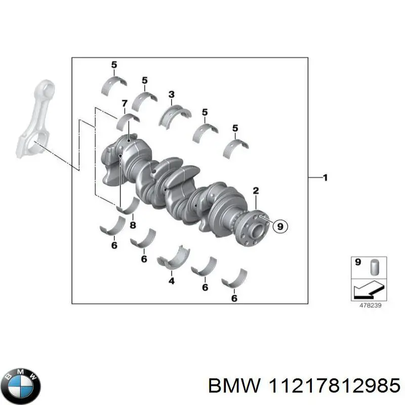 Колінвал двигуна 11217812985 BMW