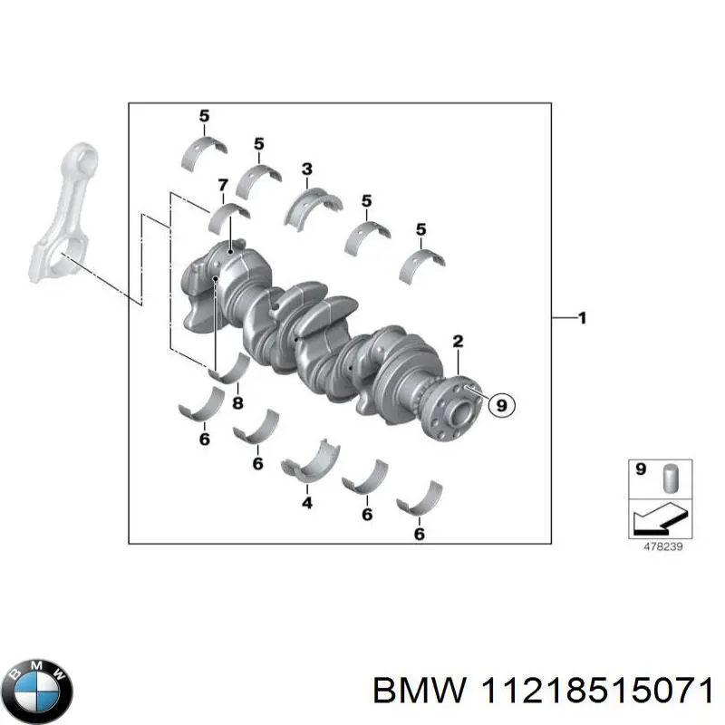 Вал колінчастий і маховик BMW 11218515071 ціна, від 471.12 USD