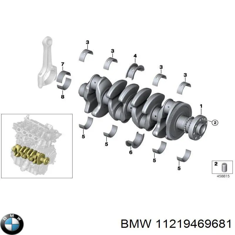 Купити 11219469681 BMW Вкладиші колінвала, шатунні, комплект, 1-й ремонт (+0,25)