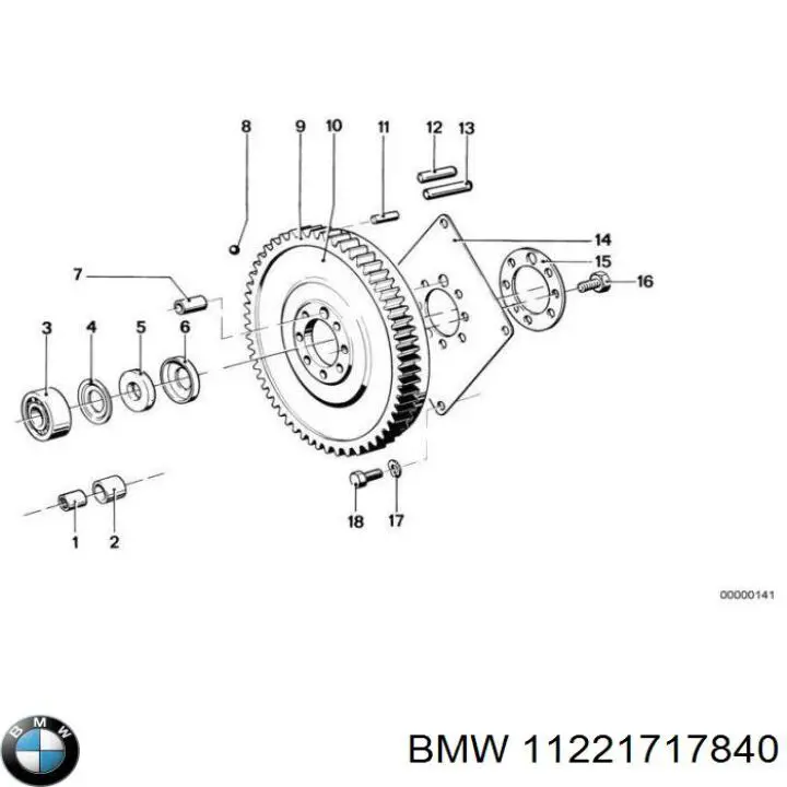 Болт кріплення маховика на BMW 5 (E39)