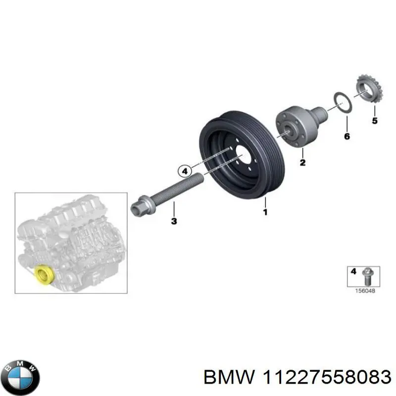 Шків колінвала (демпфер ) BMW 11227558083 ціна, від 79.95 USD