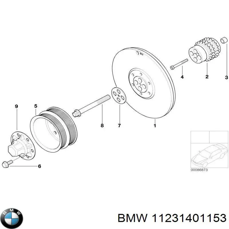 11231401153 BMW Демпфер колінвалу