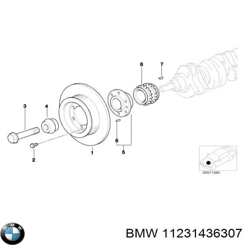 Купити 11231436307 BMW Шків колінчастого вала