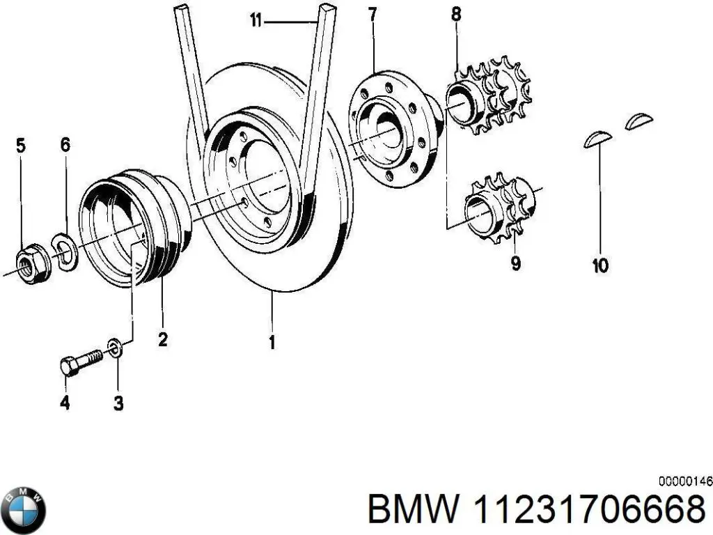 Купити 11231706668 BMW Ремінь генератора