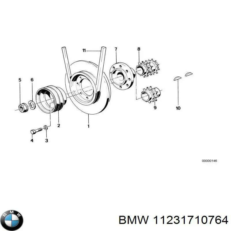 Шків колінвала 11231722723 BMW