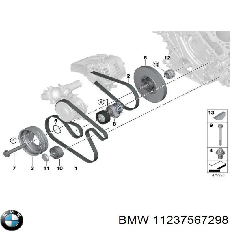 Болт колінвалу на BMW X6 (E72)