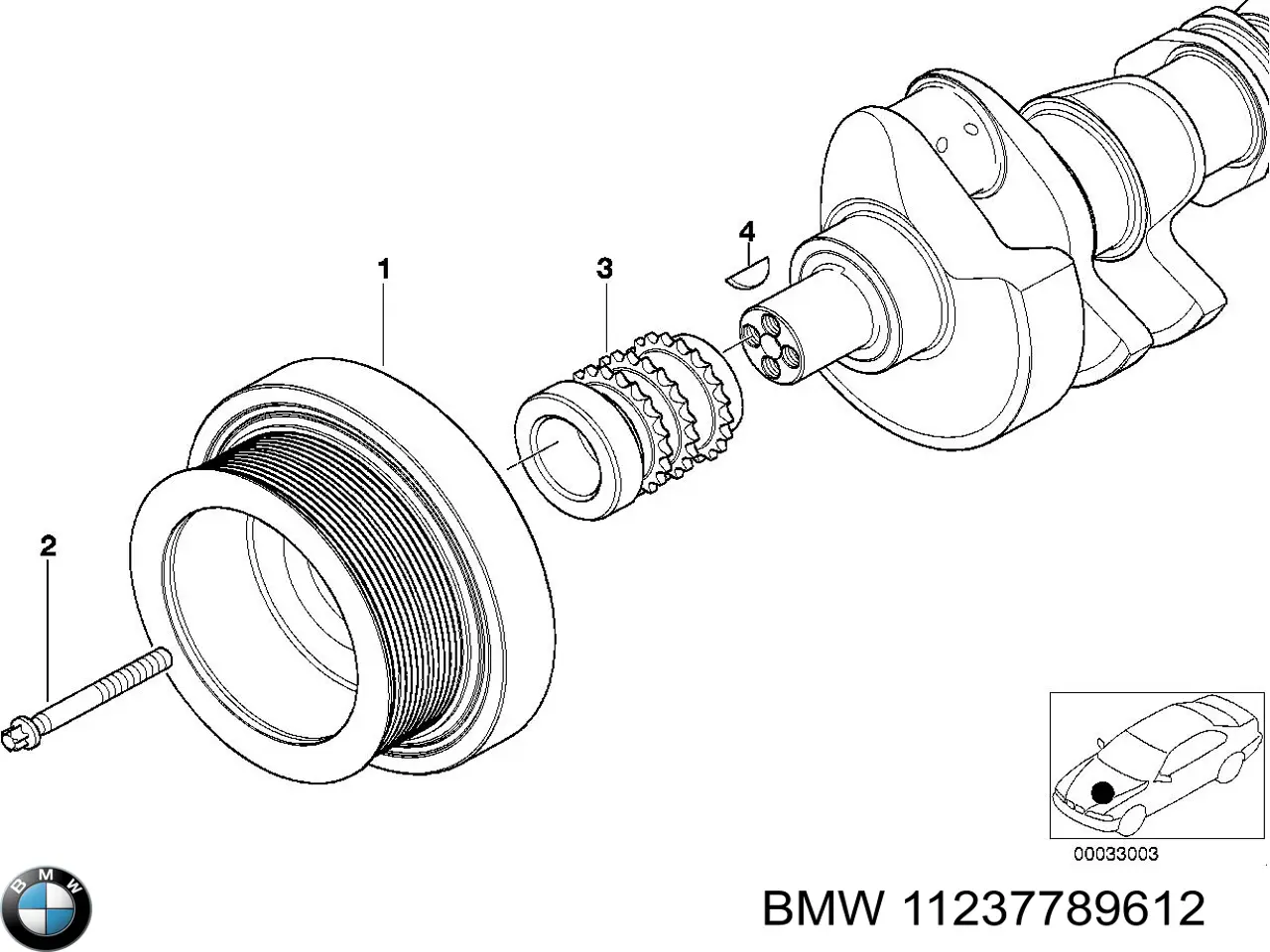 Демпфер колінвалу на BMW 7  E38