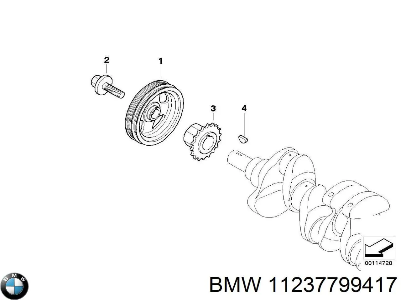 Шків колінвала (демпфер ) BMW 11237799417 ціна, від 471.39 USD