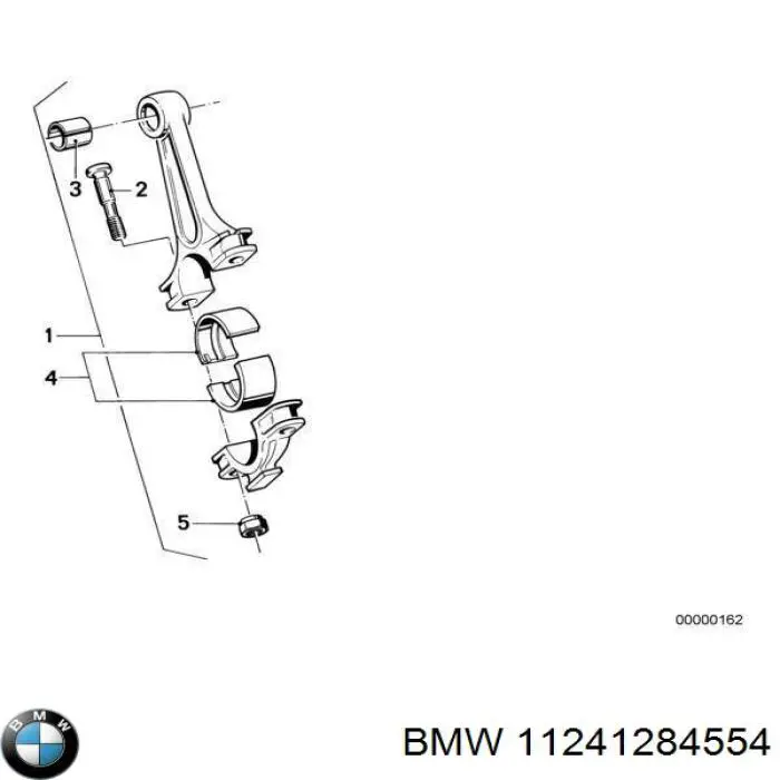 11241284554 BMW Вкладиші коленвала, шатунні, комплект, 2-й ремонт (+0,50)