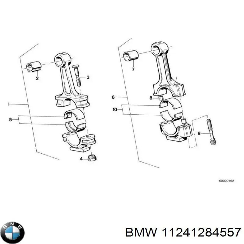11241284557 BMW вкладиші колінвалу, шатунні, комплект, 3-й ремонт (+0,75)