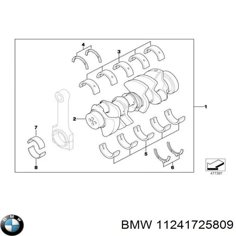 Шатун поршня ДВЗ BMW 11241725809 ціна, від 18.76 USD
