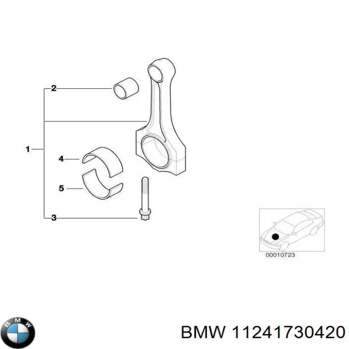 Шатун поршня двигуна 11241730420 BMW