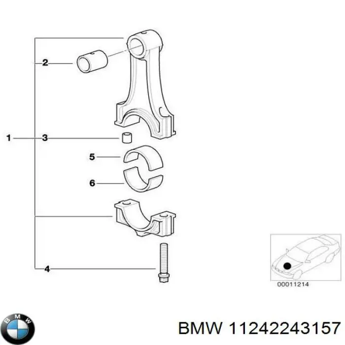 Шатун поршня ДВЗ BMW 11242243157 ціна, від 26.86 USD