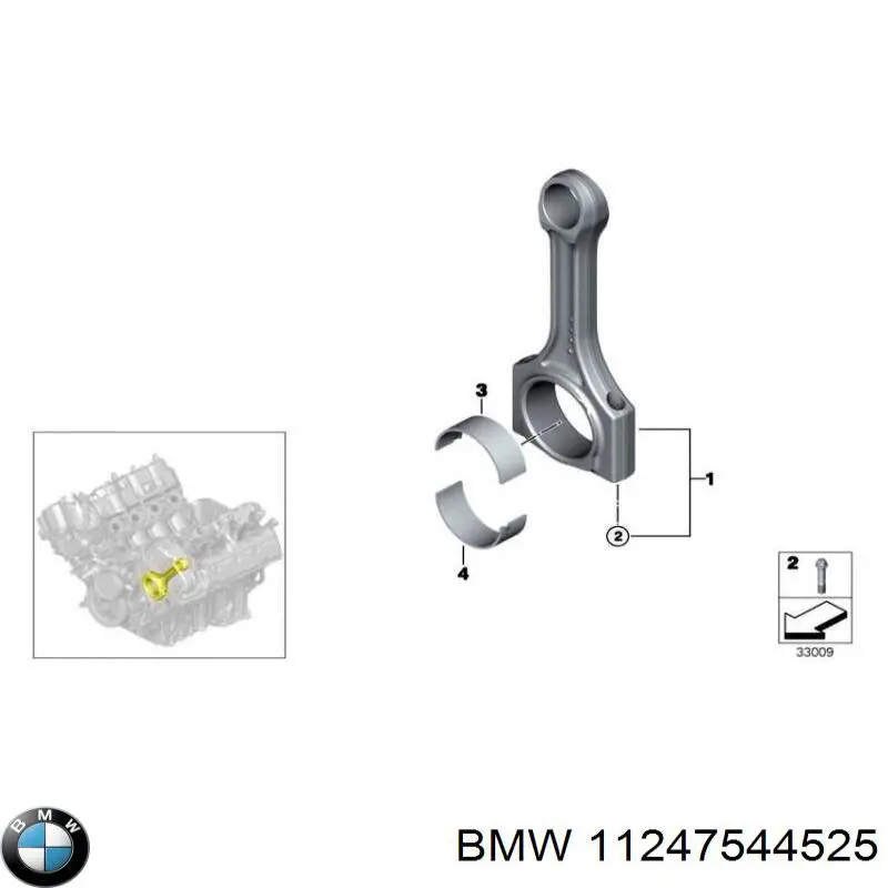 Шатун поршня ДВЗ BMW 11247544525 ціна, від 42.33 USD