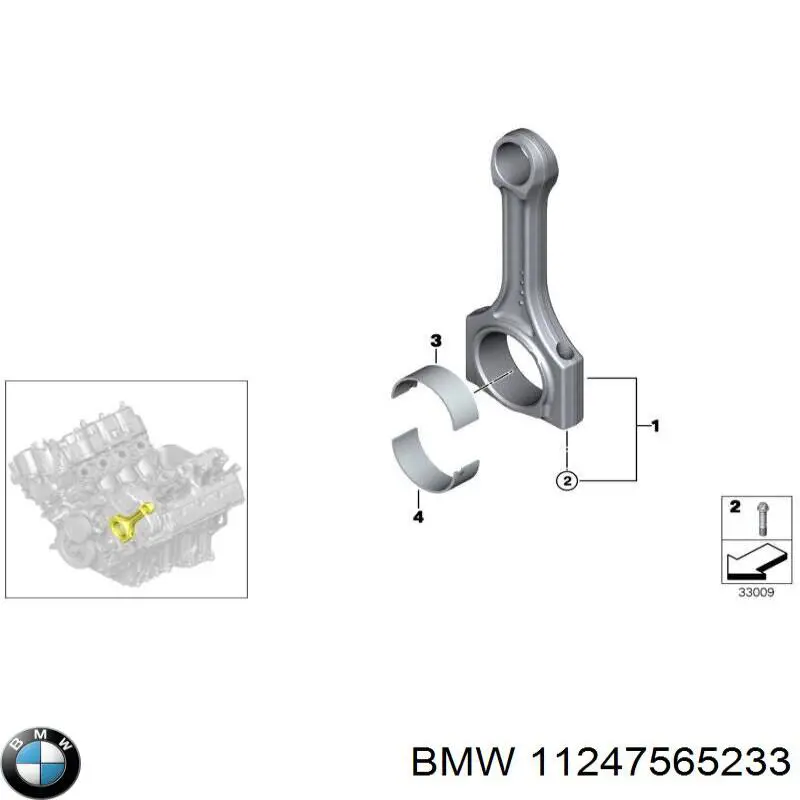 Шатун поршня ДВЗ BMW 11247565233 ціна, від 56.43 USD
