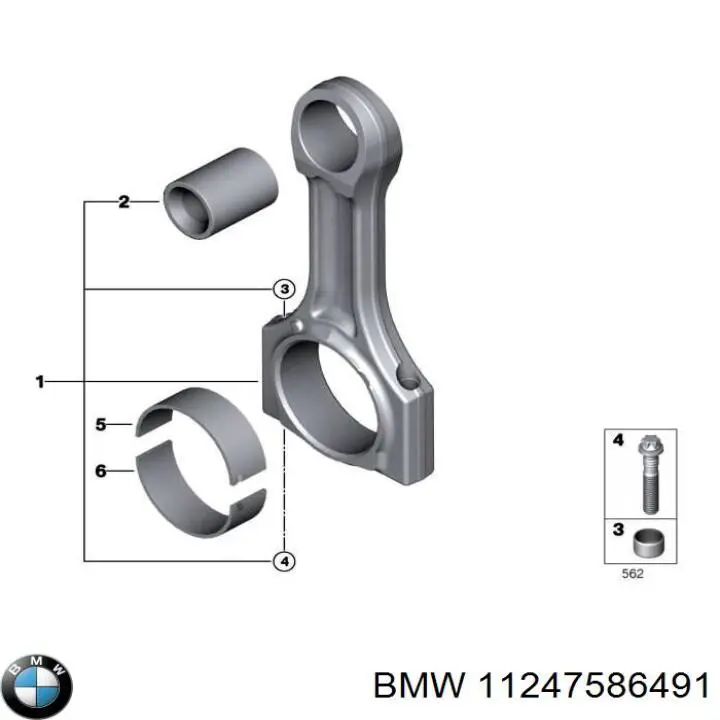 Шатун поршня ДВЗ BMW 11247586491 ціна, від 110.68 USD