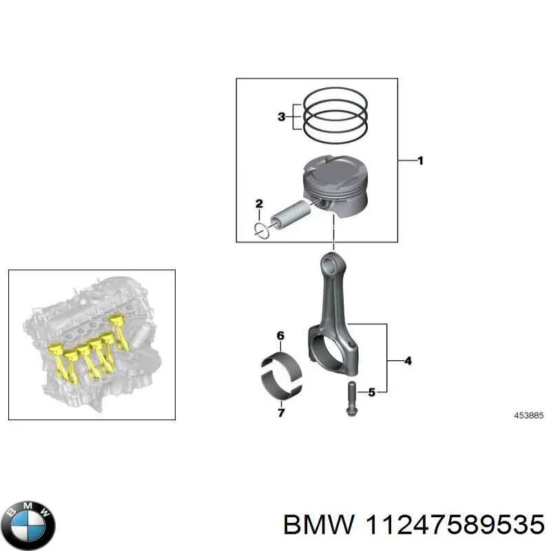 Шатун поршня ДВЗ BMW 11247589535 ціна, від 28.22 USD