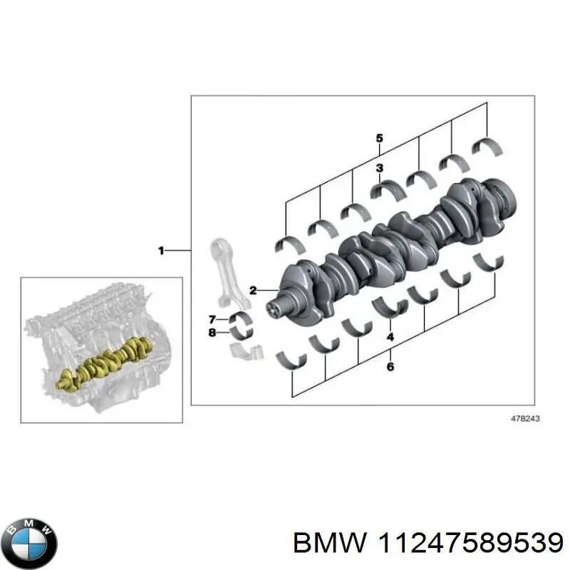 Шатун поршня ДВЗ BMW 11247589539 ціна, від 63.35 USD