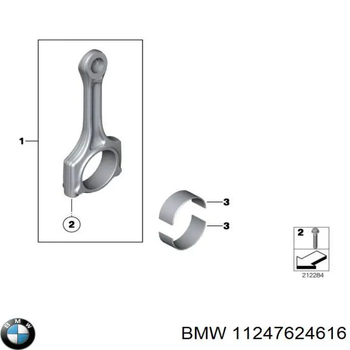 Шатун поршня двигуна BMW 11247624616 ціна, від 538.57 USD