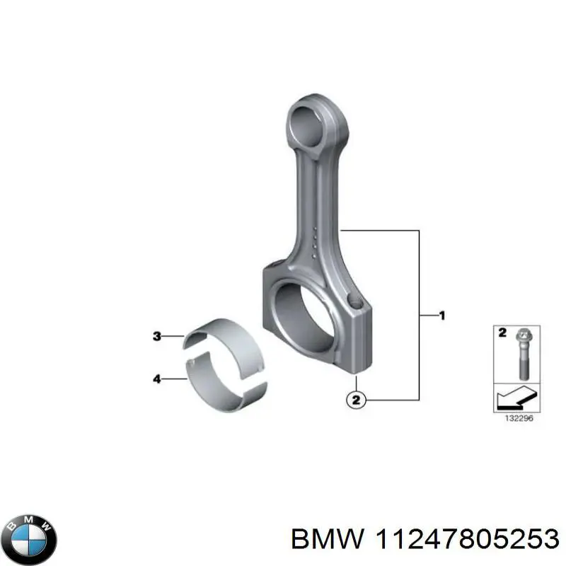 Шатун поршня двигуна 11247805253 BMW