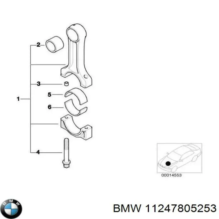 Купити 11247805253 BMW Шатун поршня двигуна