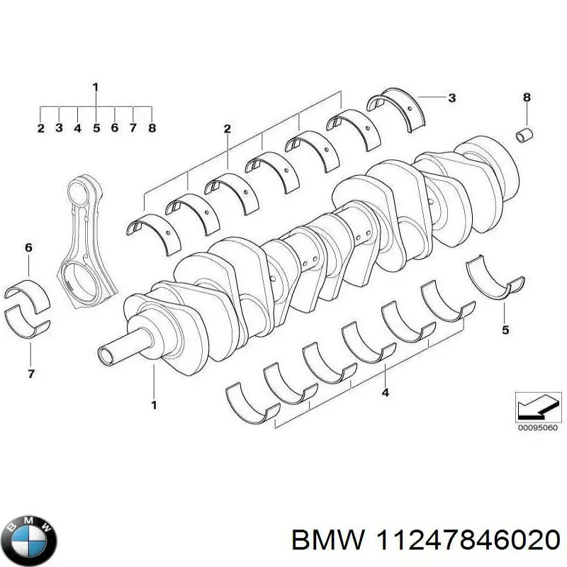 Вкладиші коленвала, шатунні, комплект, 1-й ремонт (+0,25) на BMW X6 (E72)