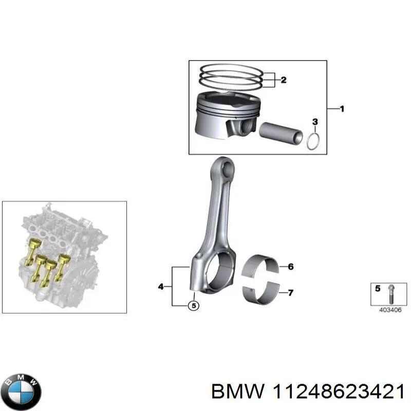 Шатун поршня ДВЗ на BMW 3  F30, F80