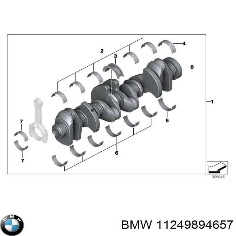 Шатун поршня двигуна BMW 11249894657 ціна, від 791.00 USD