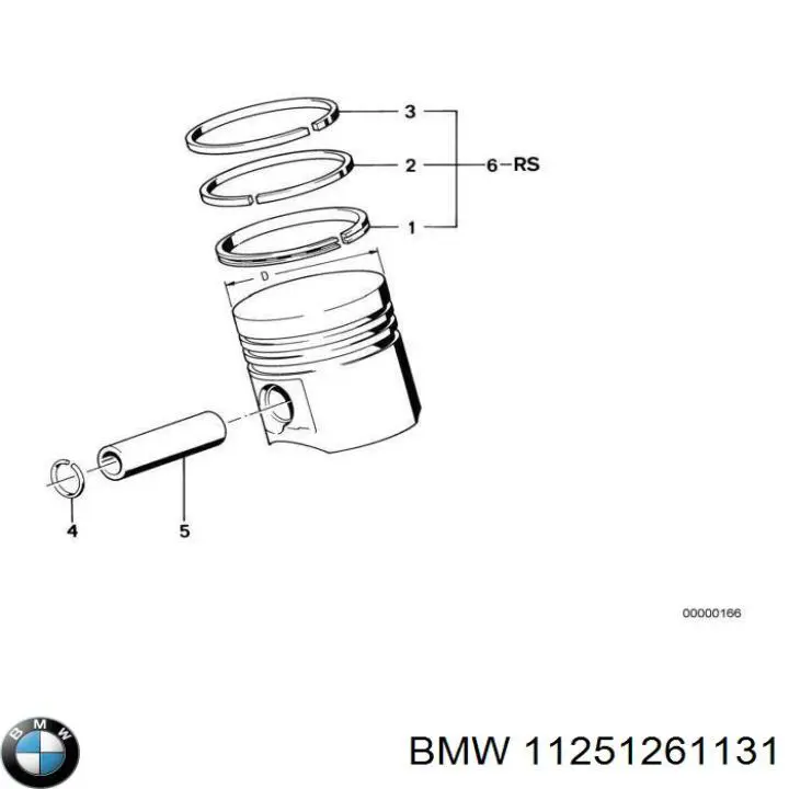 11251261131 BMW кільця поршневі на 1 циліндр, 1-й ремонт (+0,25)