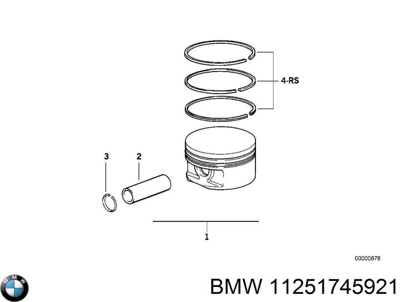 Кільця поршневі на 1 циліндр, STD. BMW 11251745921 ціна, від 148.45 USD