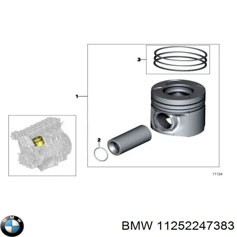 Кільця поршневі на 1 циліндр, STD. BMW 11252247383 ціна, від 113.84 USD