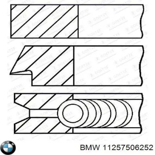 Кільця поршневі на 1 циліндр, STD. BMW 11257506252 ціна, від 103.94 USD