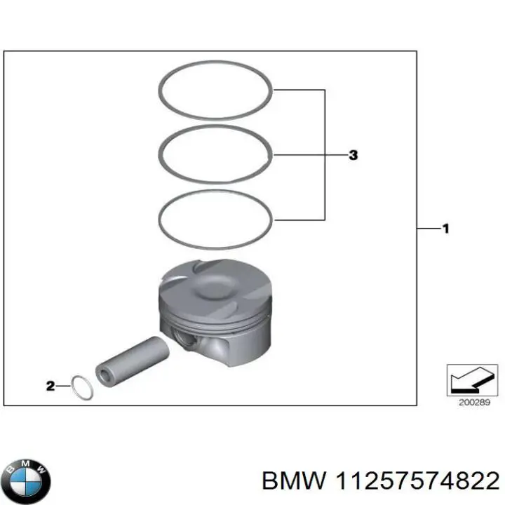 11257574822 BMW кільця поршневі на 1 циліндр, std.