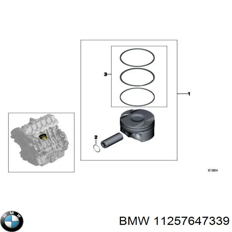 Поршень в зборі BMW 11258653978 ціна, від 79.01 USD
