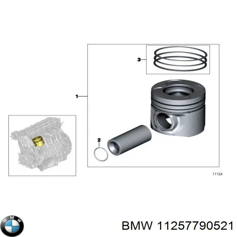 Кільця поршневі на 1 циліндр, STD. BMW 11257790521 ціна, від 28.76 USD