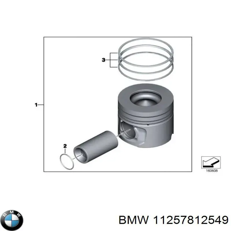 11257812549 BMW поршень в комплекті на 1 циліндр, std