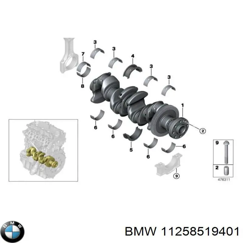 Поршень в зборі BMW 11258519401 ціна, від 114.59 USD