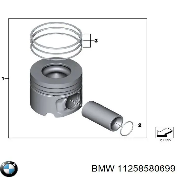 Поршень в комплекті на 1 циліндр, STD 11258580699 BMW