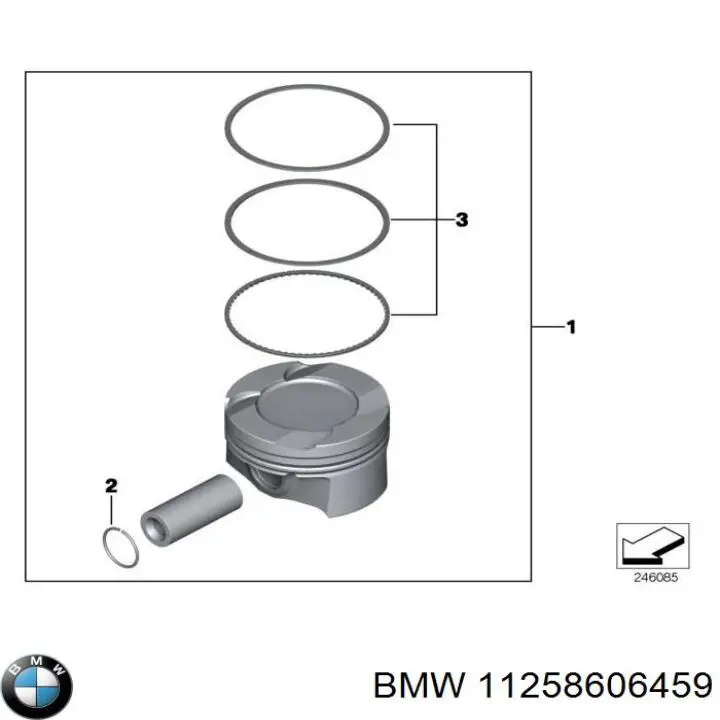 Поршень в комплекті на 1 циліндр, STD на BMW 4 (F36)