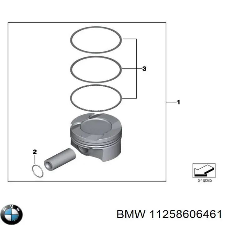 Поршень в комплекті на 1 циліндр, STD 11257640168 BMW