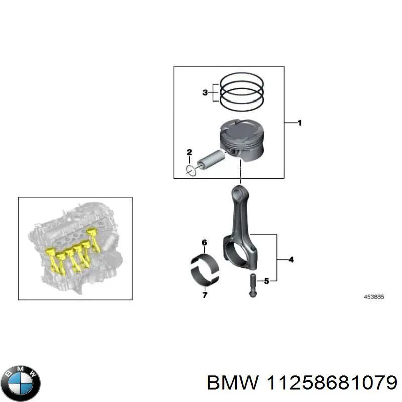 11258681079 BMW Поршень без кілець