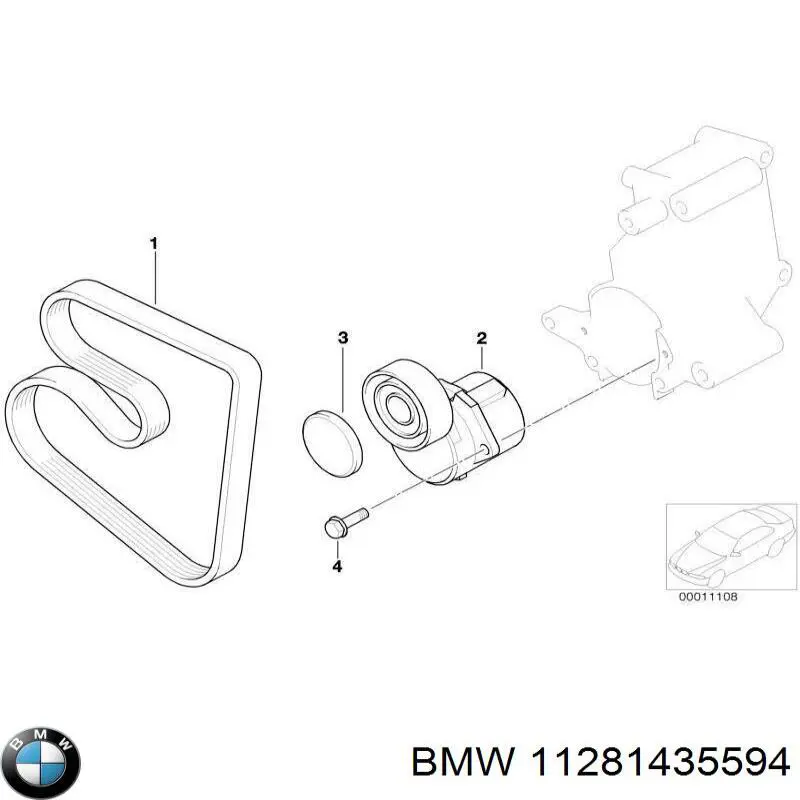 Ролик приводного ременя, паразитний BMW 11281435594 ціна, від 12.42 USD