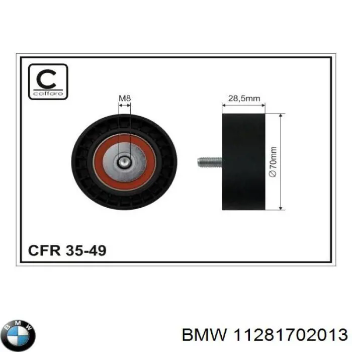 Купити 11281702013 BMW Натяжний ролик