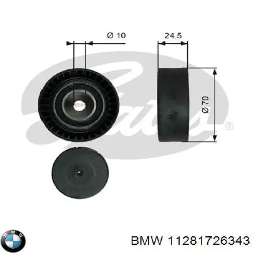 Ролик приводного ременя, паразитний BMW 11281726343 ціна, від 11.32 USD