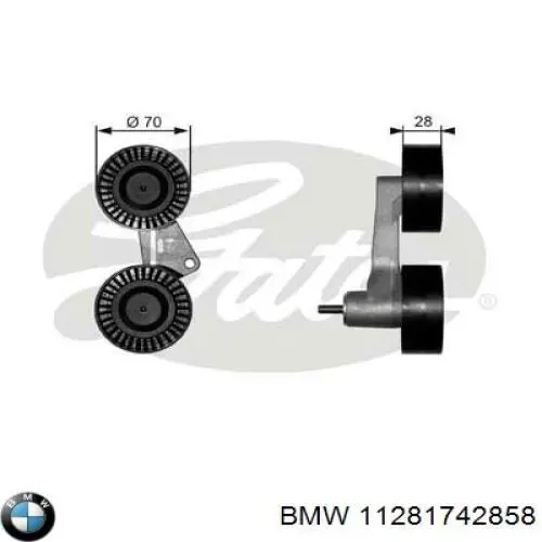 Кронштейн натягувача приводного ременя BMW 11281742858 ціна, від 16.33 USD